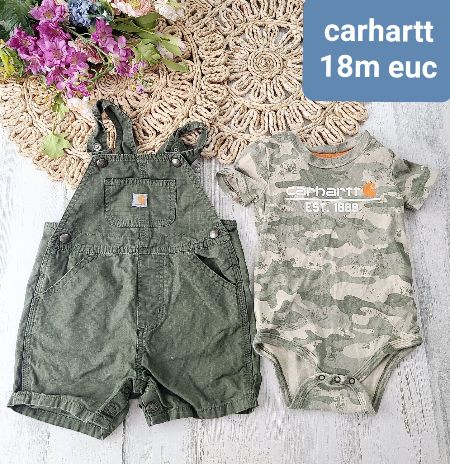 carhartt 18m overalls camo