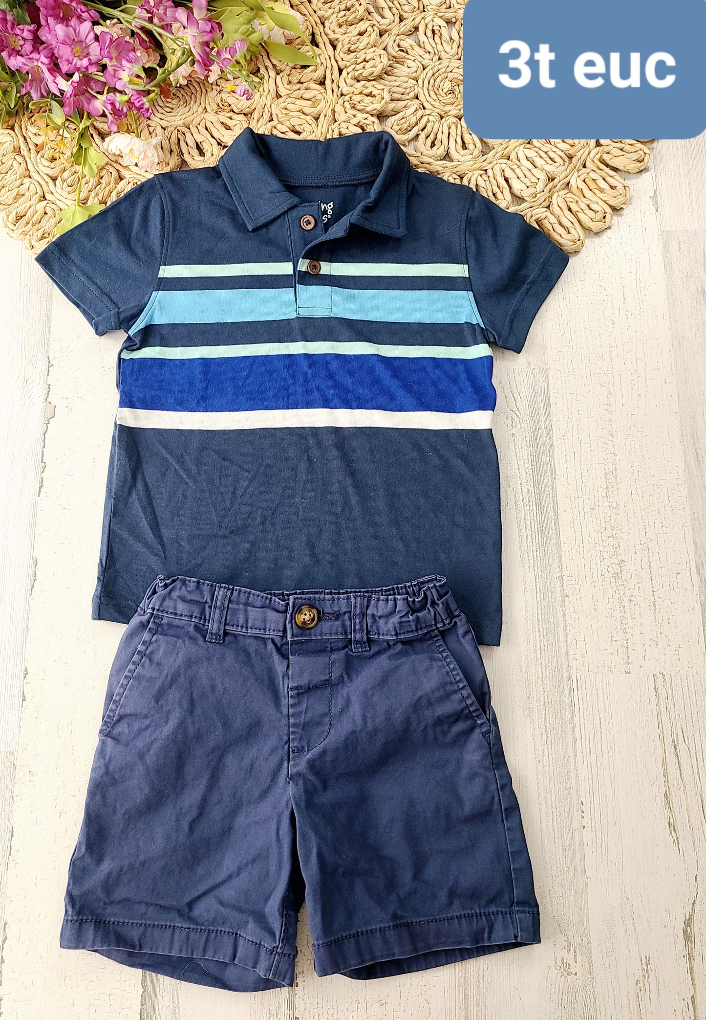 jumping beans navy polo and shorts