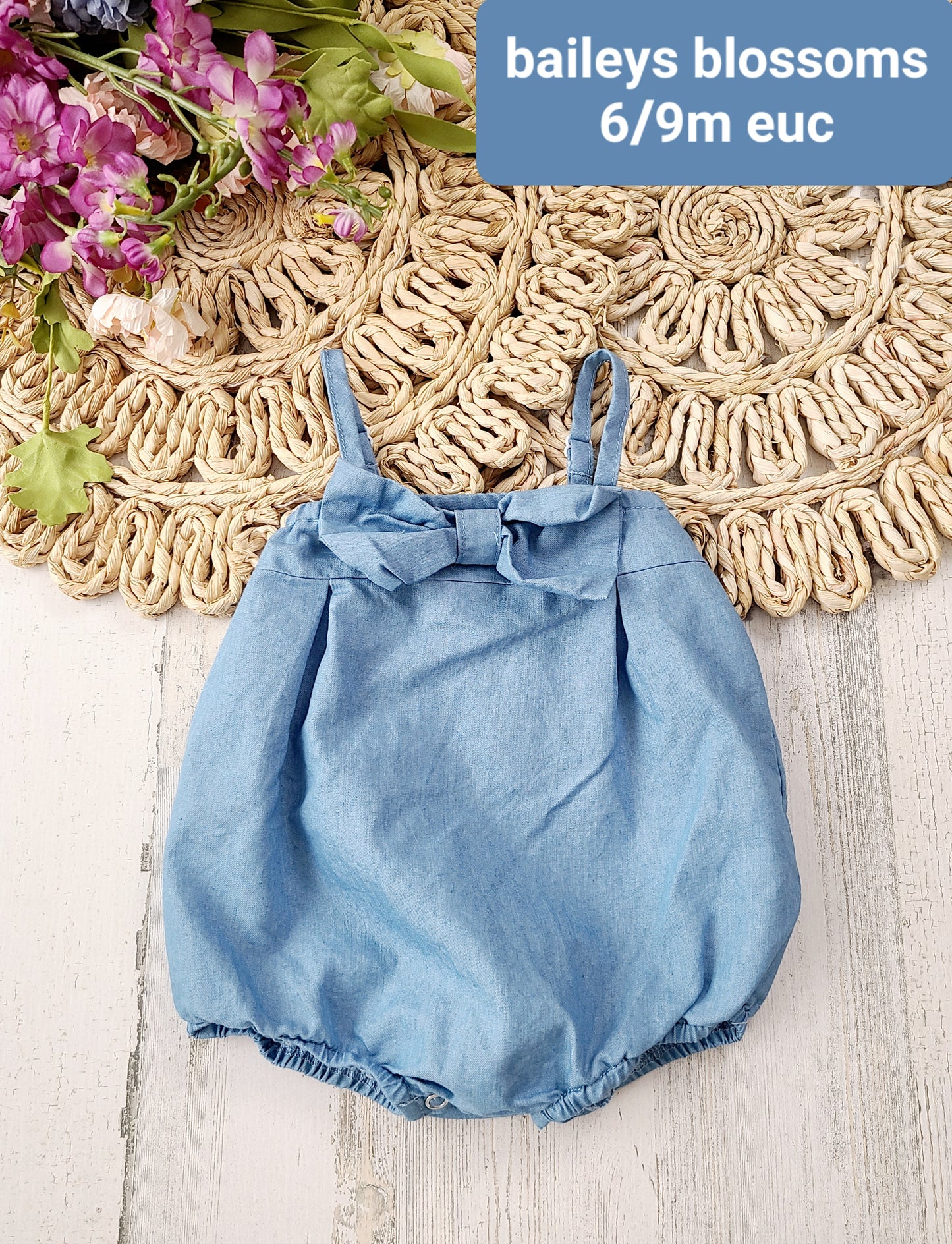 bailey's blossoms chambray bow
