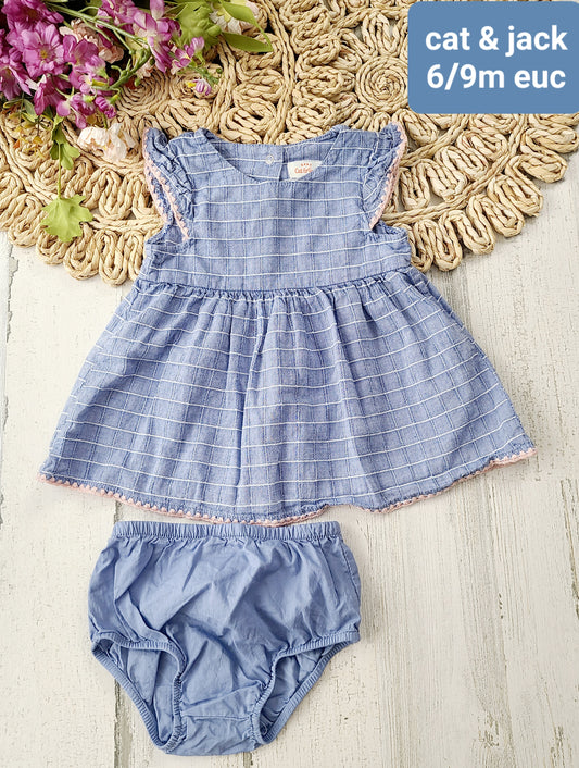 blue with pink embroidery trim cat & jack