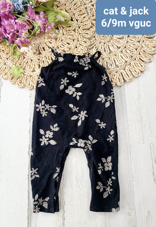black floral jumpsuit cat and jack snaps