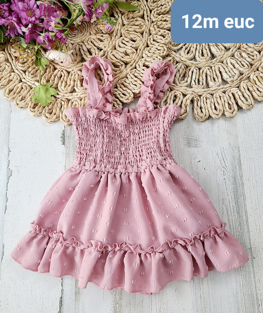 12m pink smocked dress