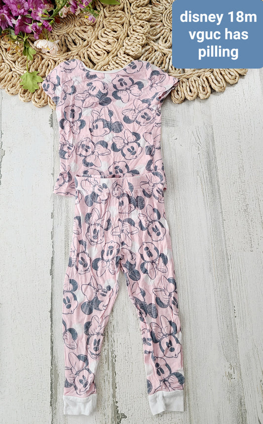 disney pink minnie mouse pj has pilling