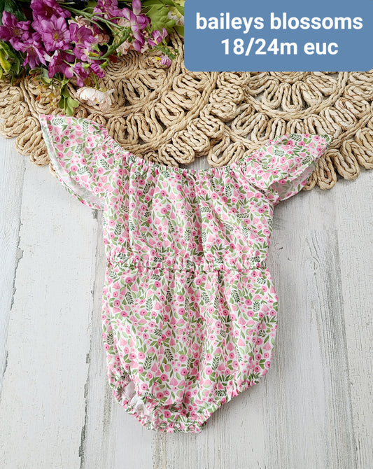 bailey's blossoms floral onesie ruffle sleeve