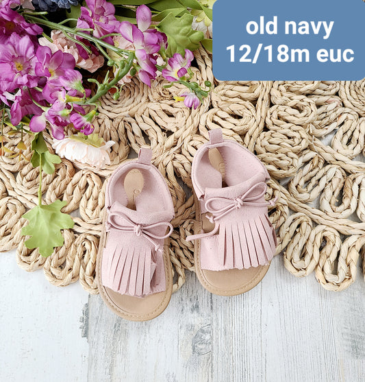 old navy fringe pink sandals