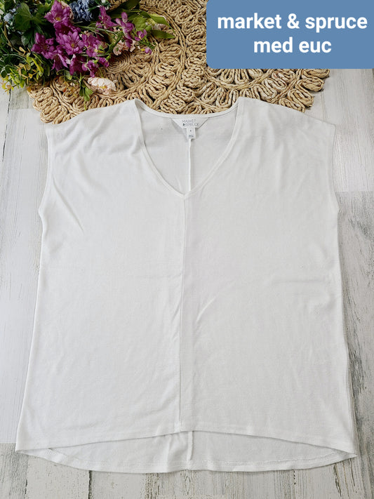 market &spruce white vneck