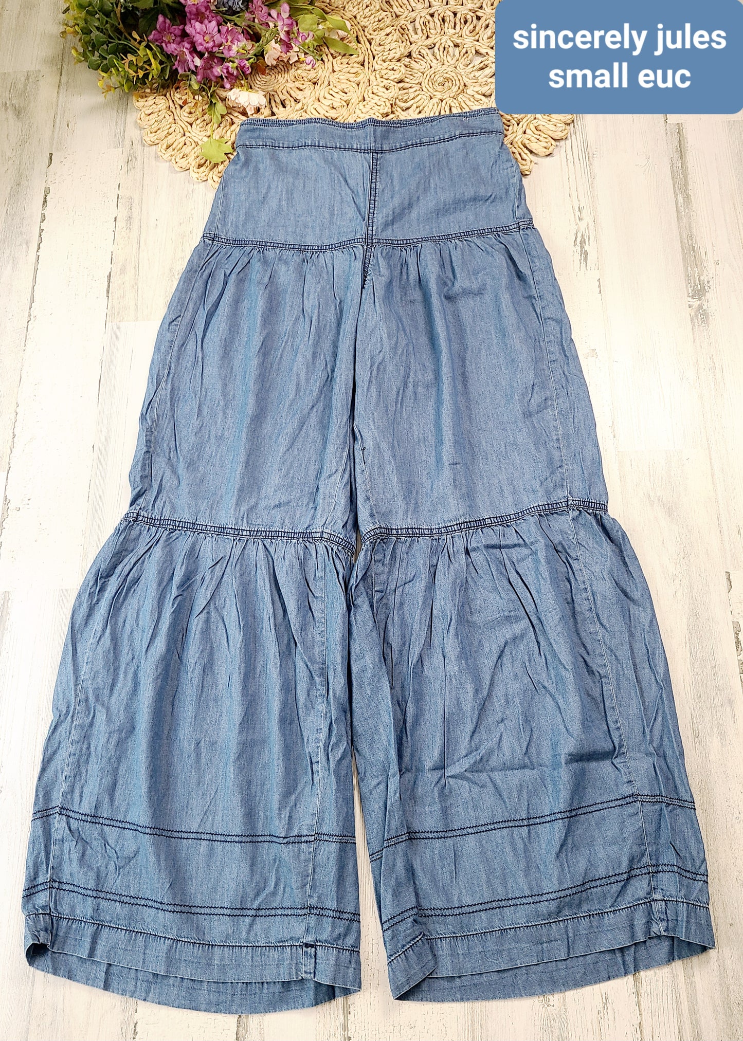sincerely jules chambray wide leg