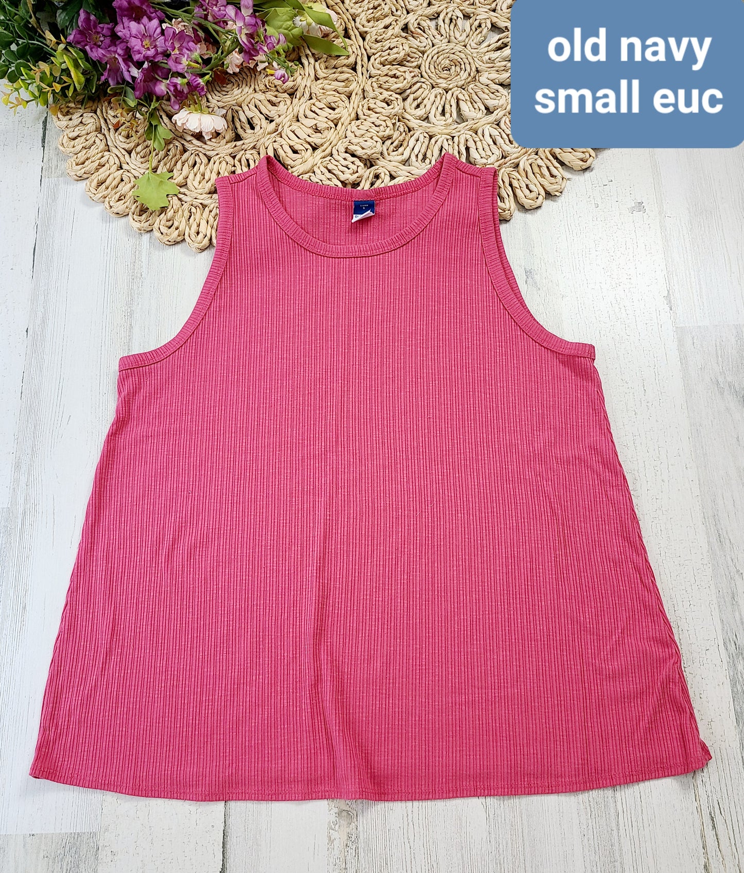 old navy pink ribbed tank loose