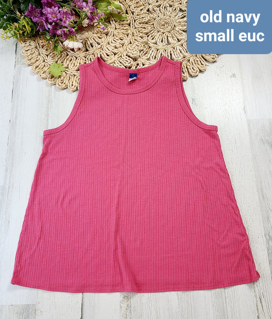 old navy pink ribbed tank loose