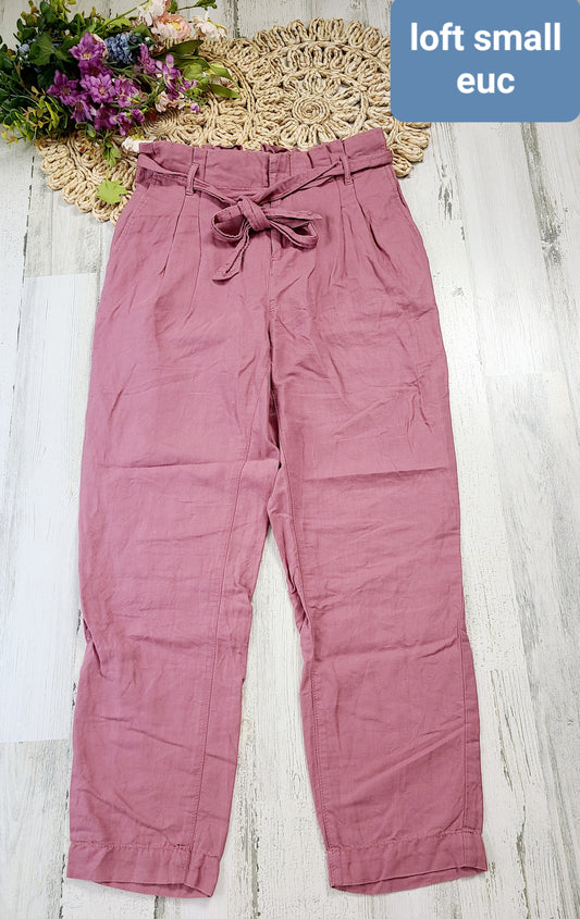 loft pink tie pants