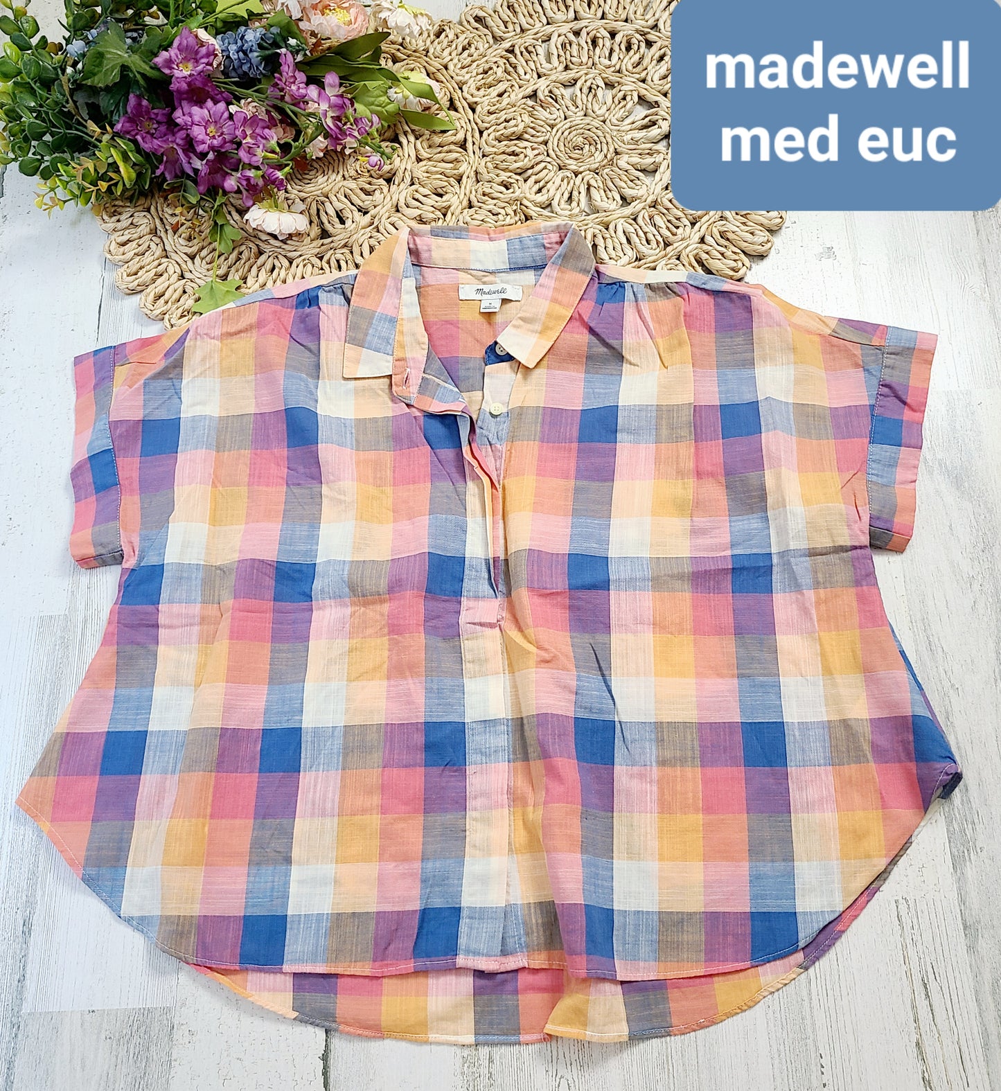 madewell oversized plaid top
