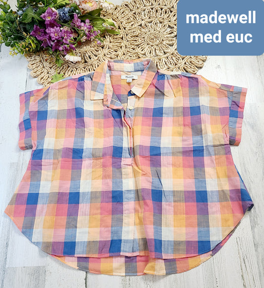 madewell oversized plaid top