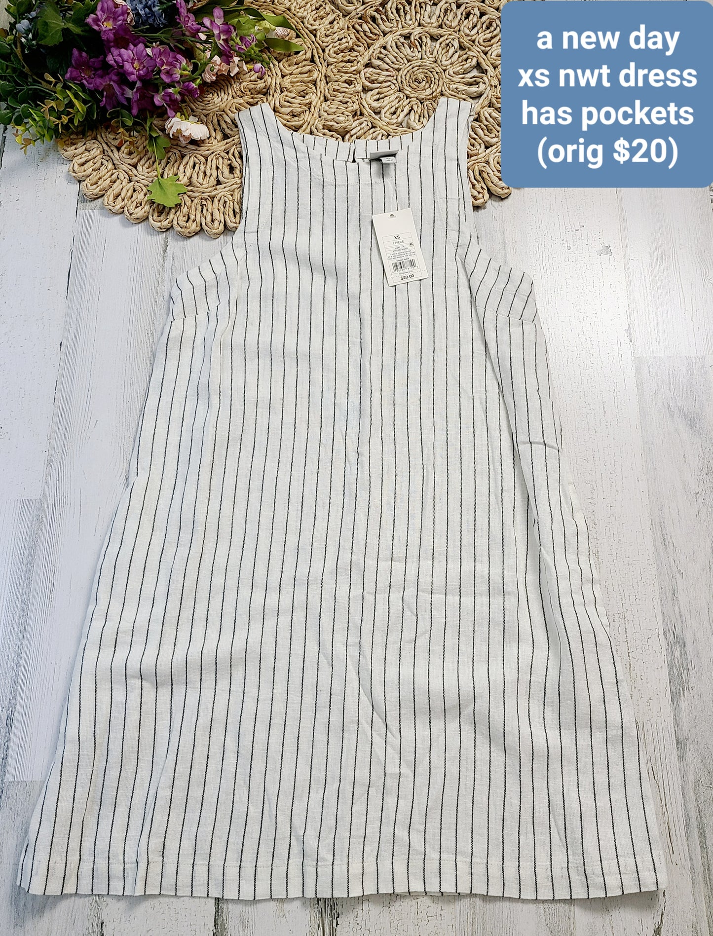 new striped a new day dress xs