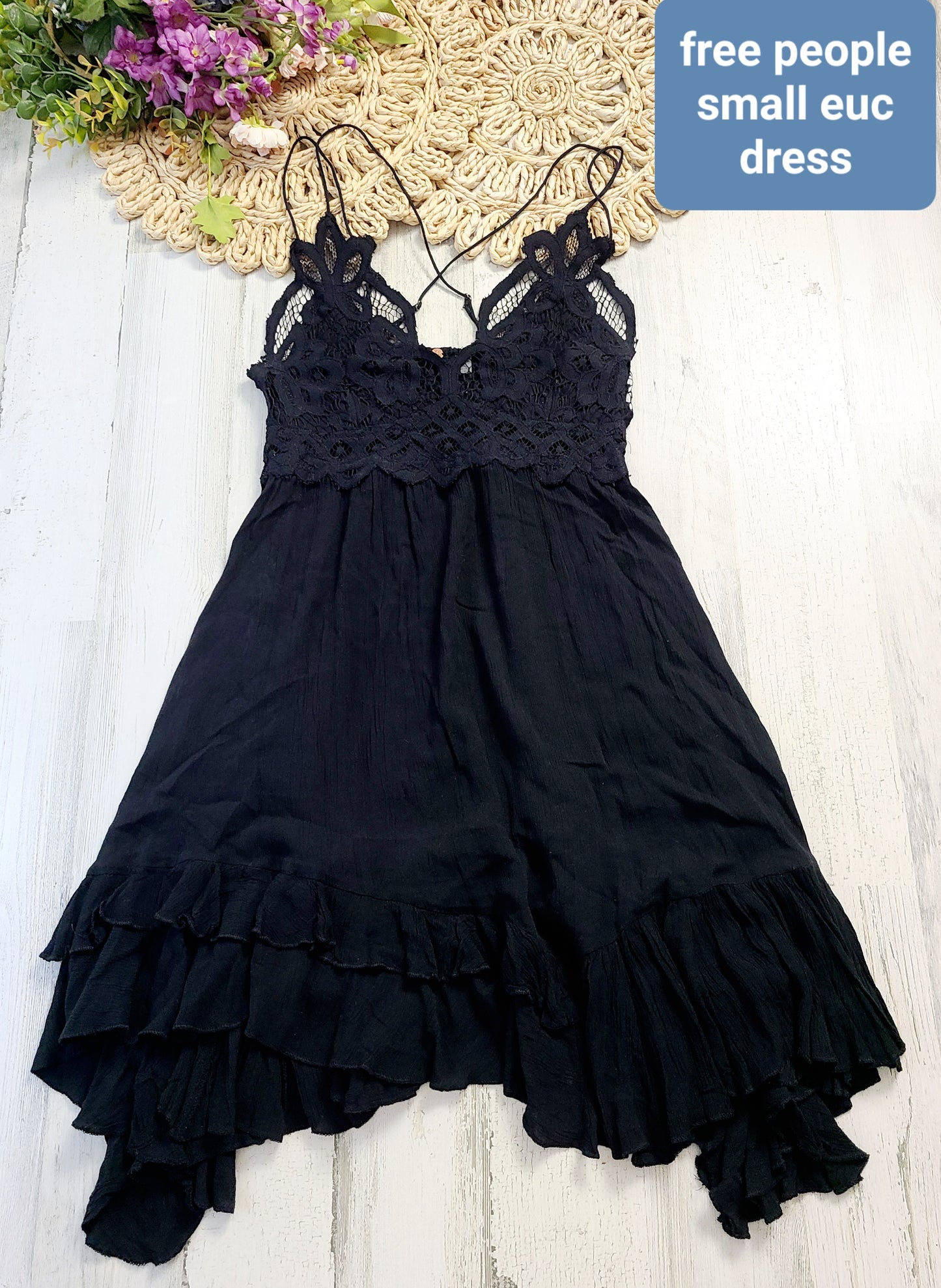 free people lace black dress
