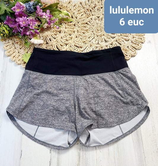 lululemon gray and black shorts