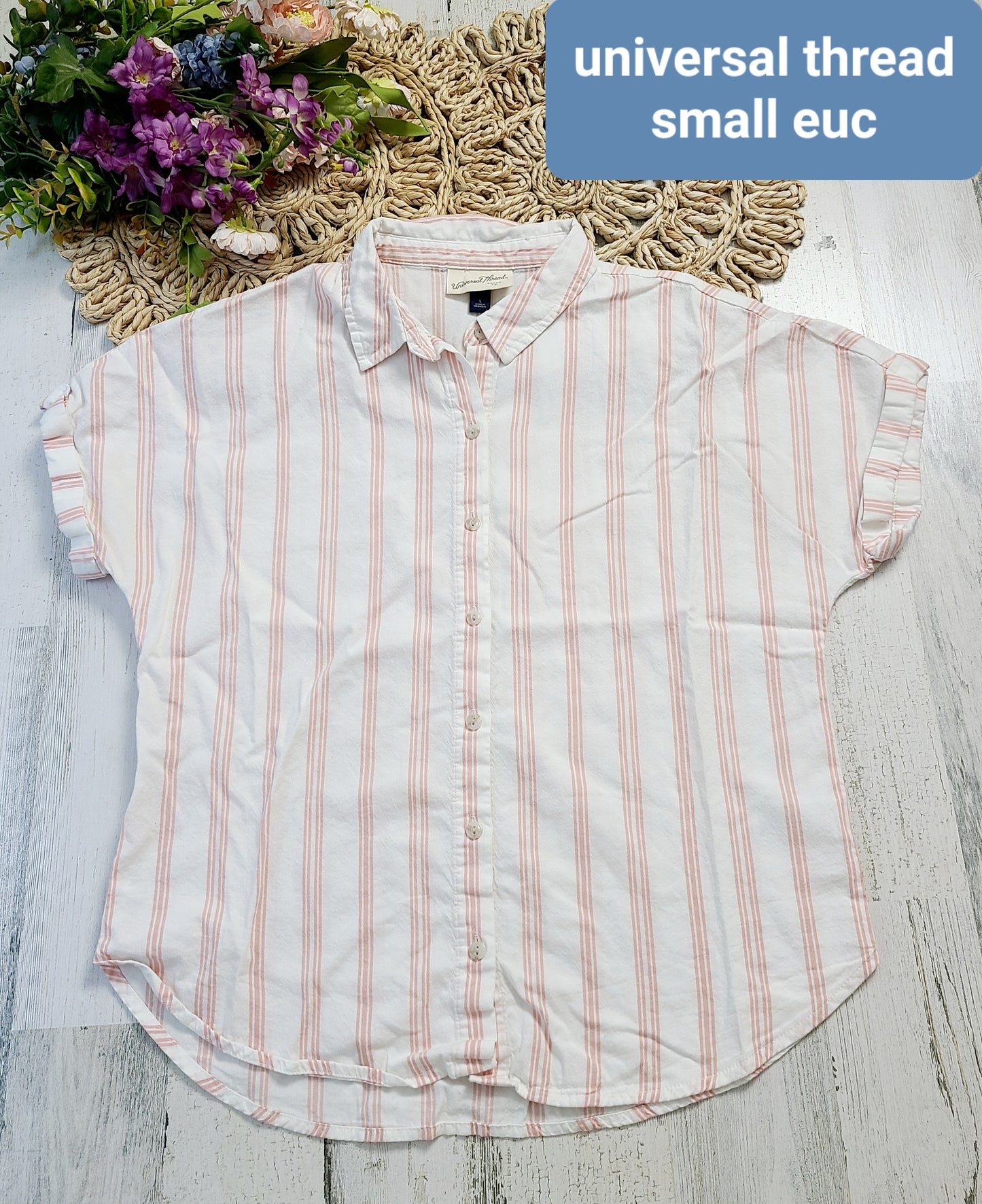 universal thread vertical stripes button down collar