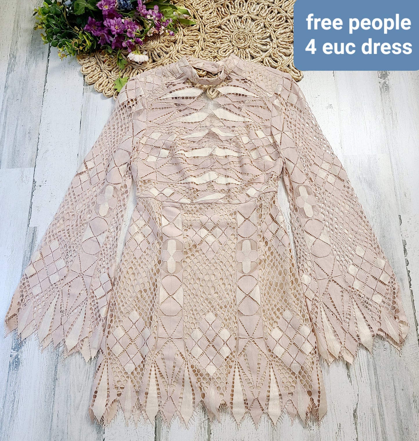 free people lace long sleeve dress