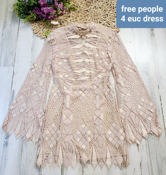 free people lace long sleeve dress