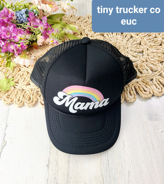 mama black rainbow hat
