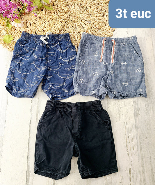 3t shorts whale anchor black