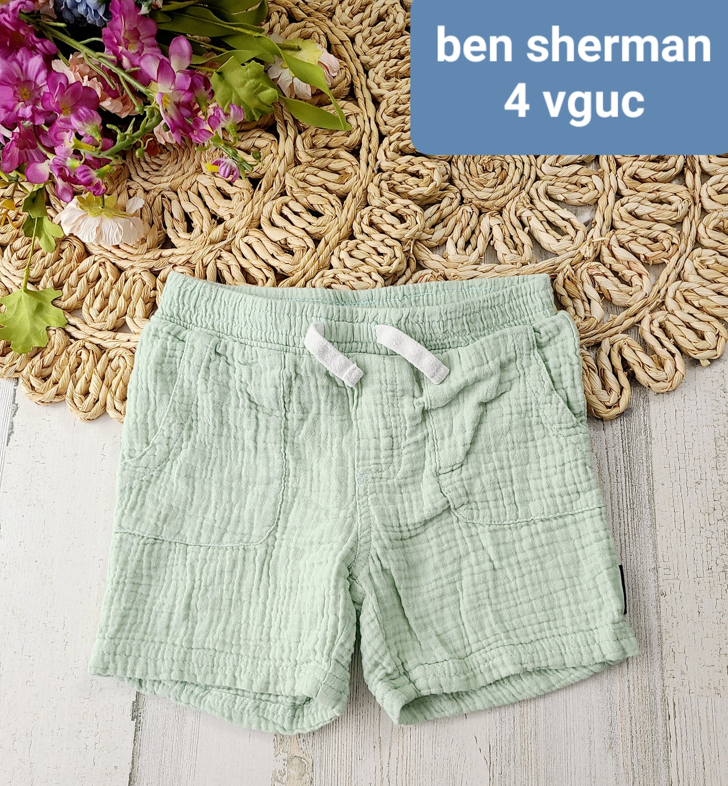ben sherman green gauze shorts