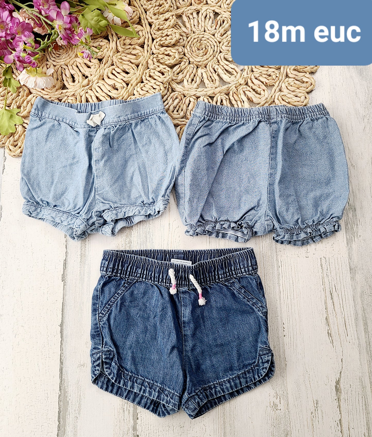 3 jean shorts 18m