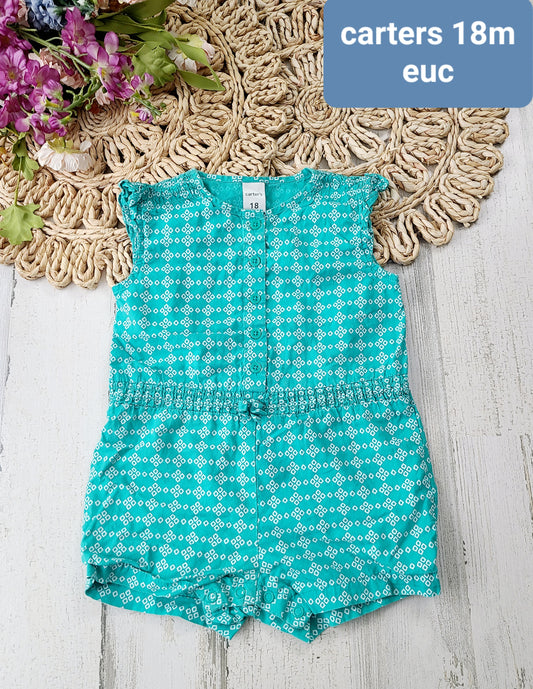 aqua carter's 18m button down romper