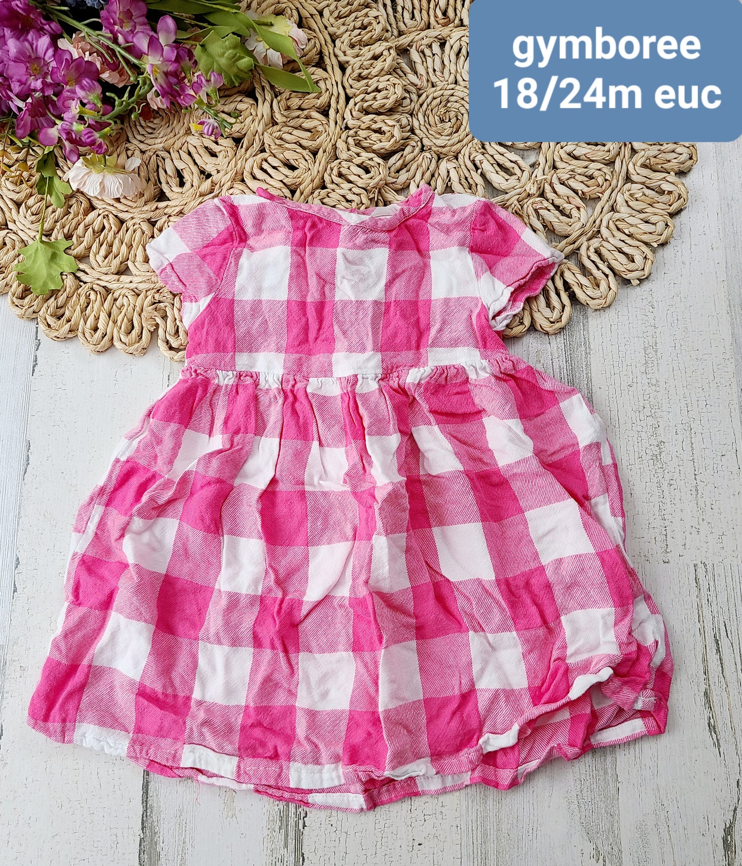 gymboree pink plaid dress  18/24m
