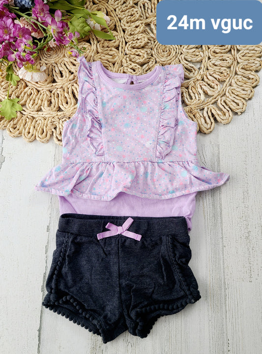 seashell onesie and shorts