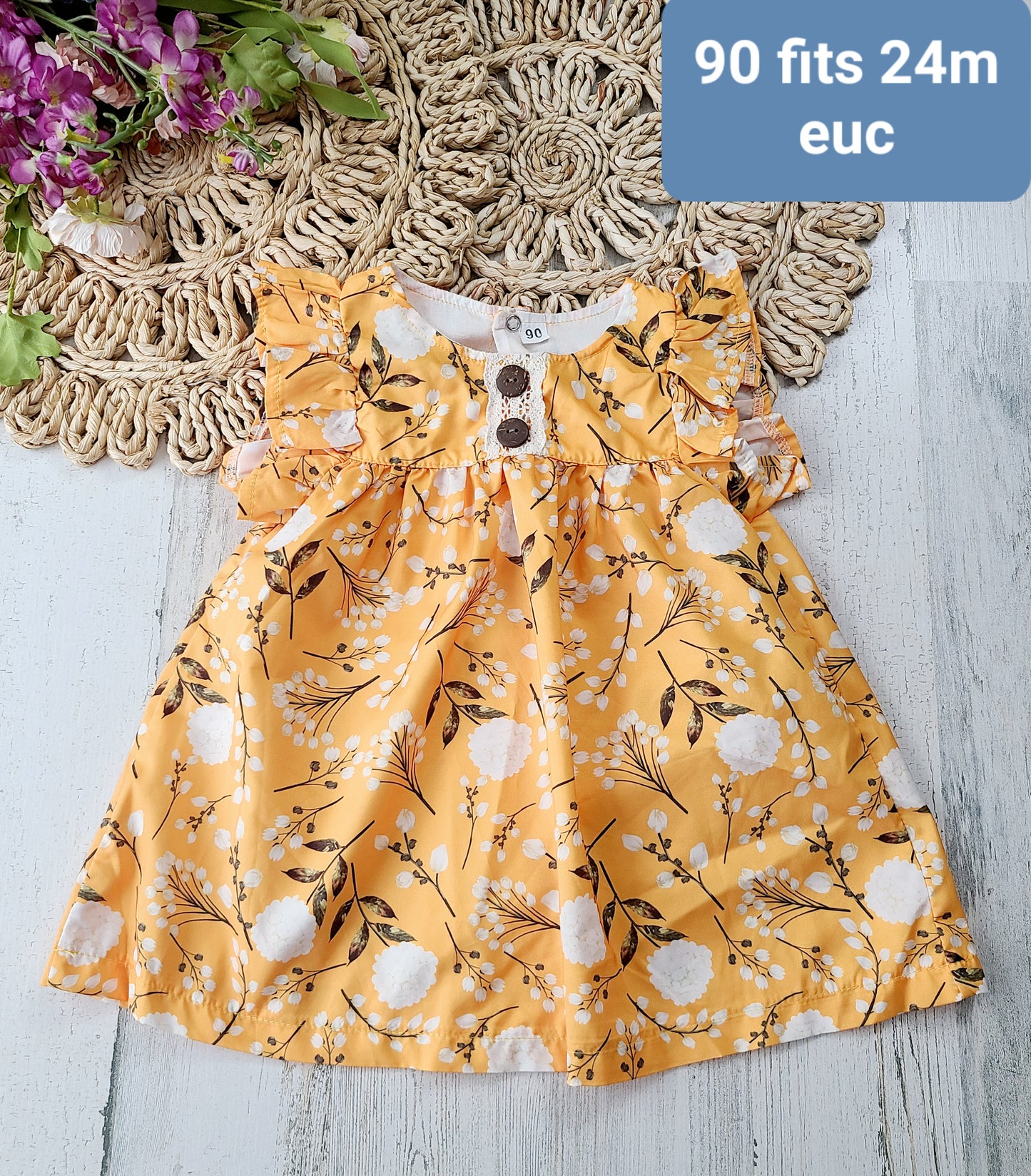 24 yellow dress white flowers