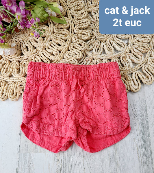 cat and jack pink eyelet shorts