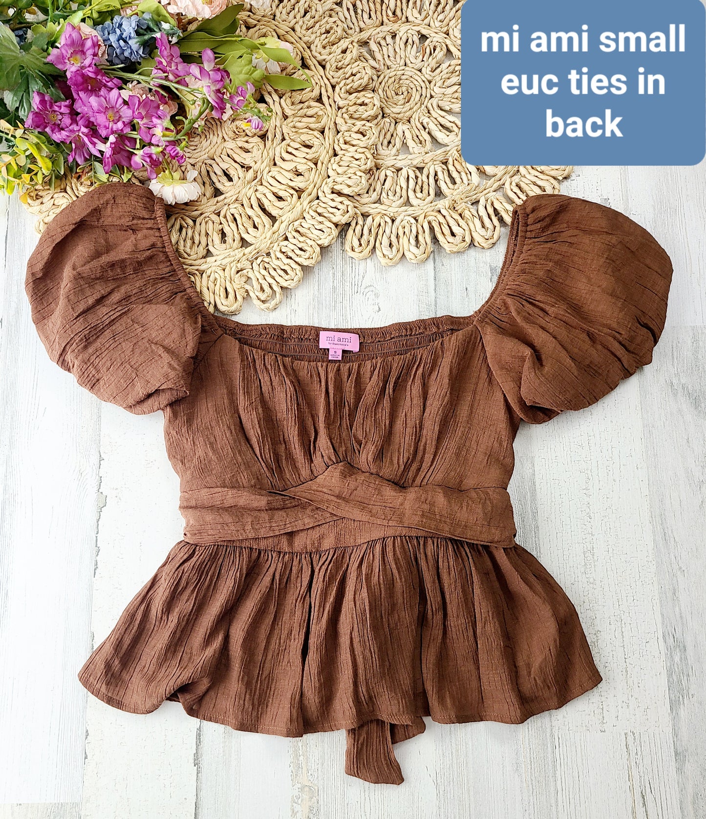 miami brown top tie back