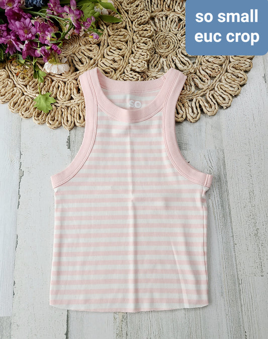so crop pink stripes tank