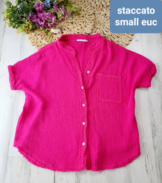 staccato pink gauze top