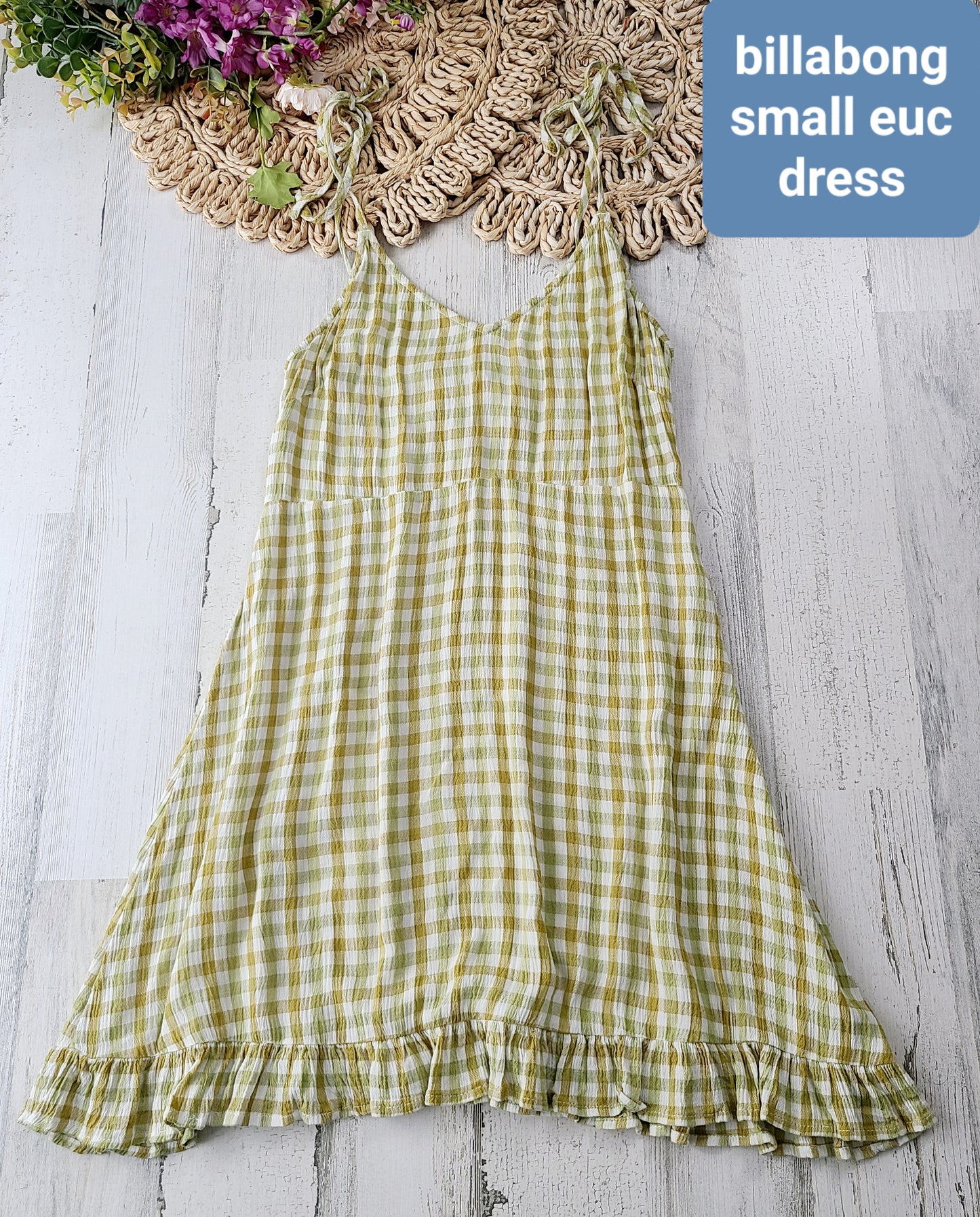 billabong green plaid dress