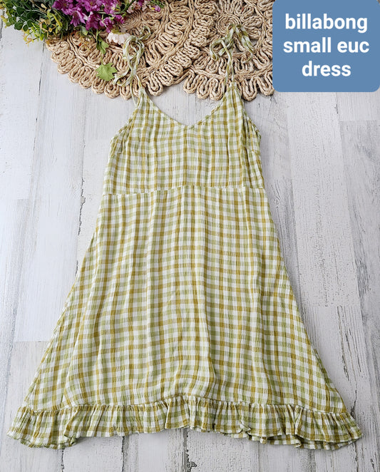 billabong green plaid dress