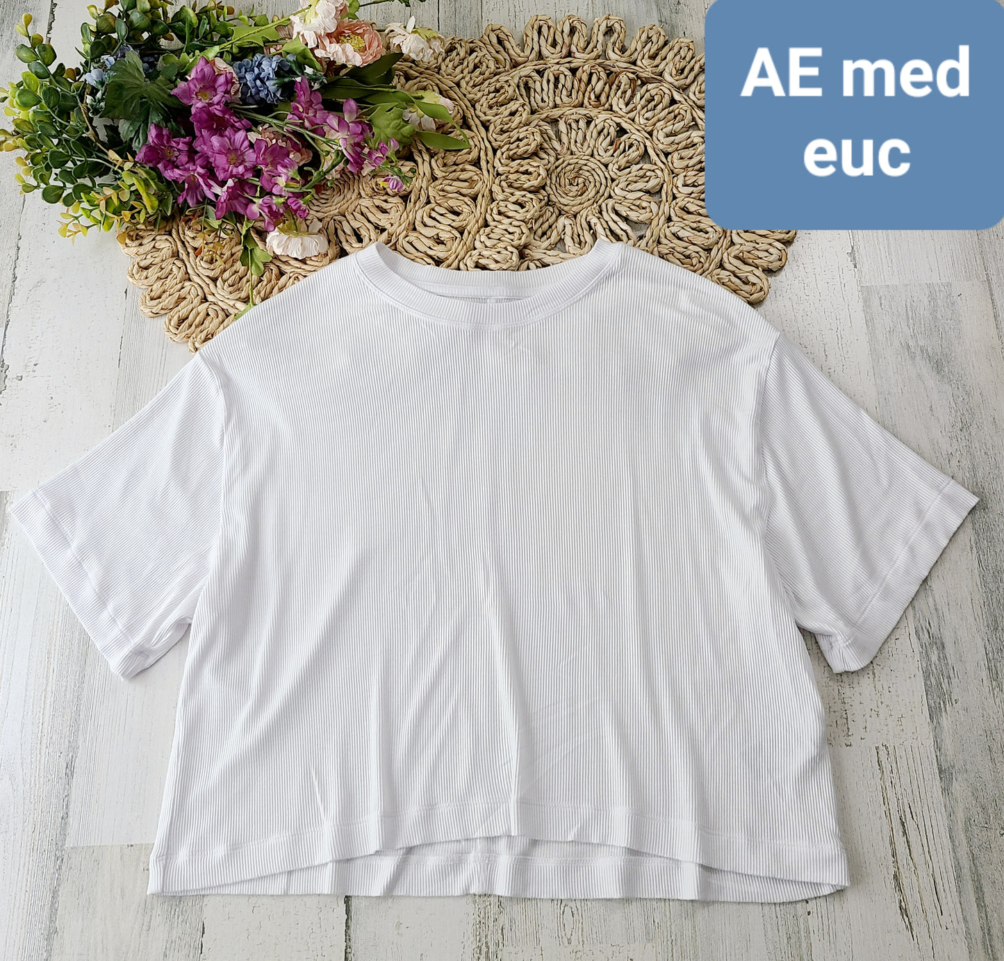 ae medium ribbed white tee