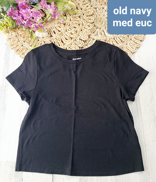 old navy black tee basic