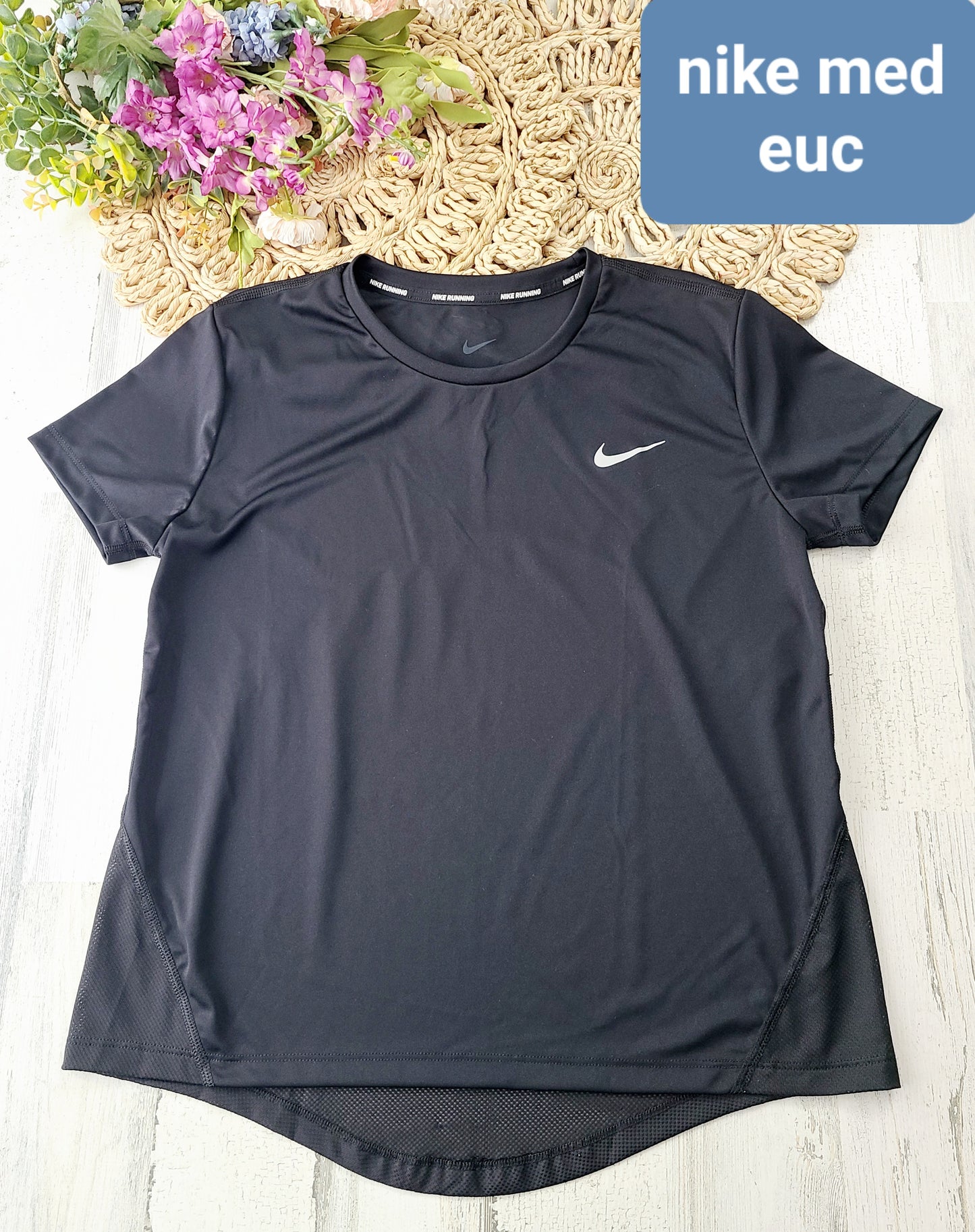 nike back mesh tee black