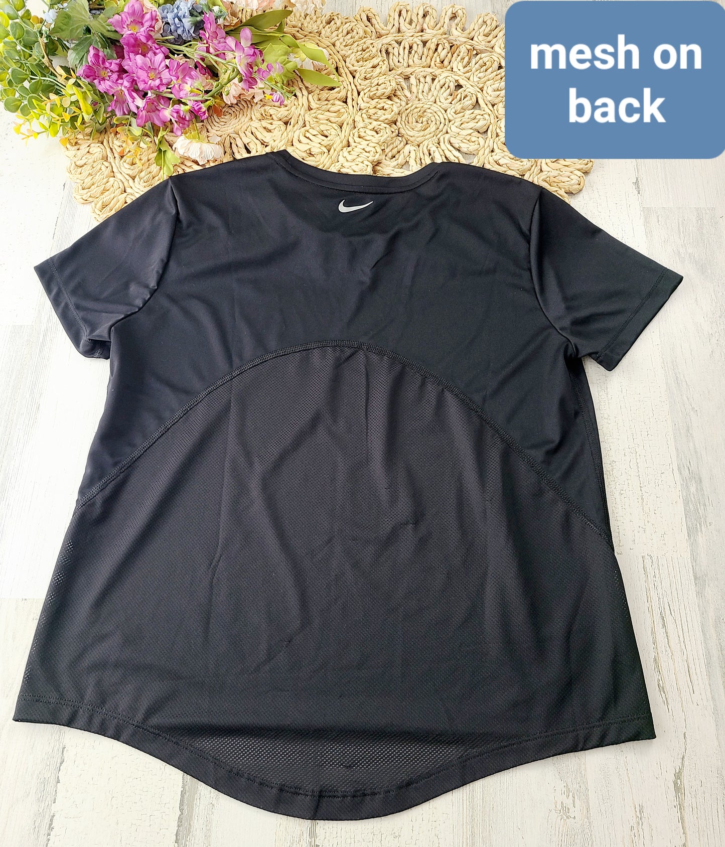 nike back mesh tee black