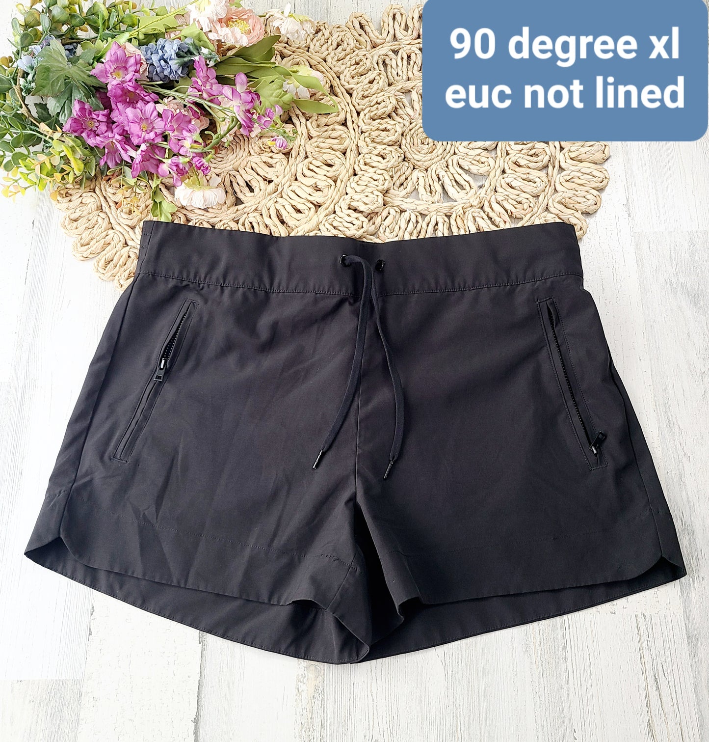 90 degree black shorts not lined