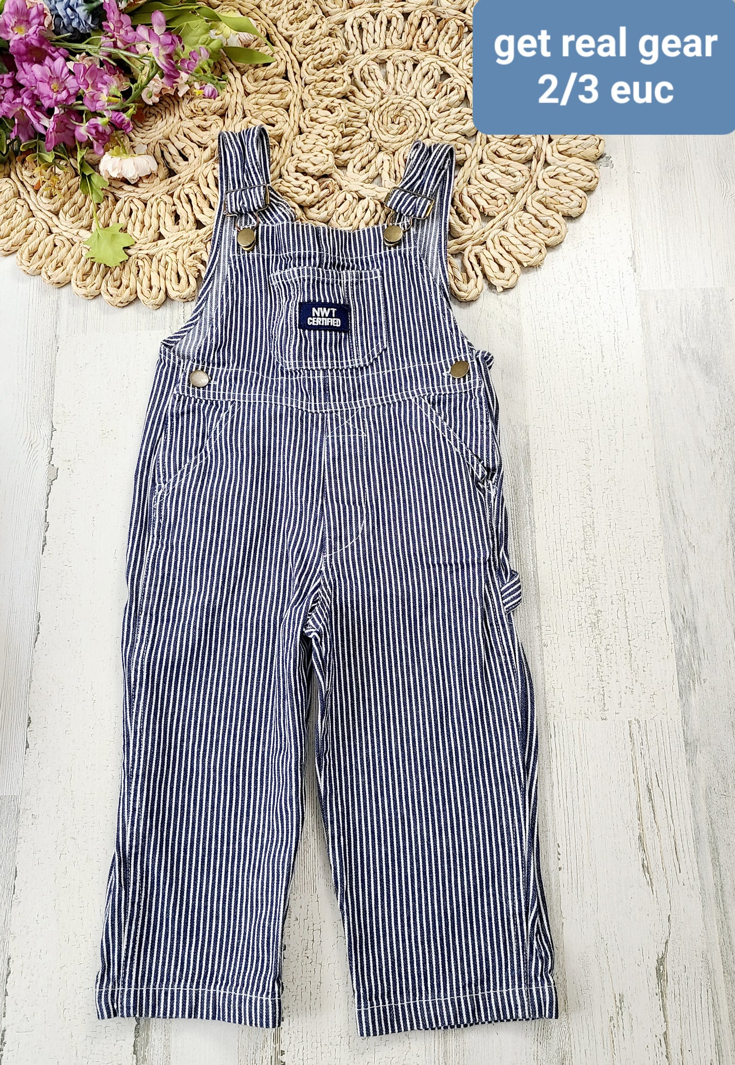 get real gear striped overalls
