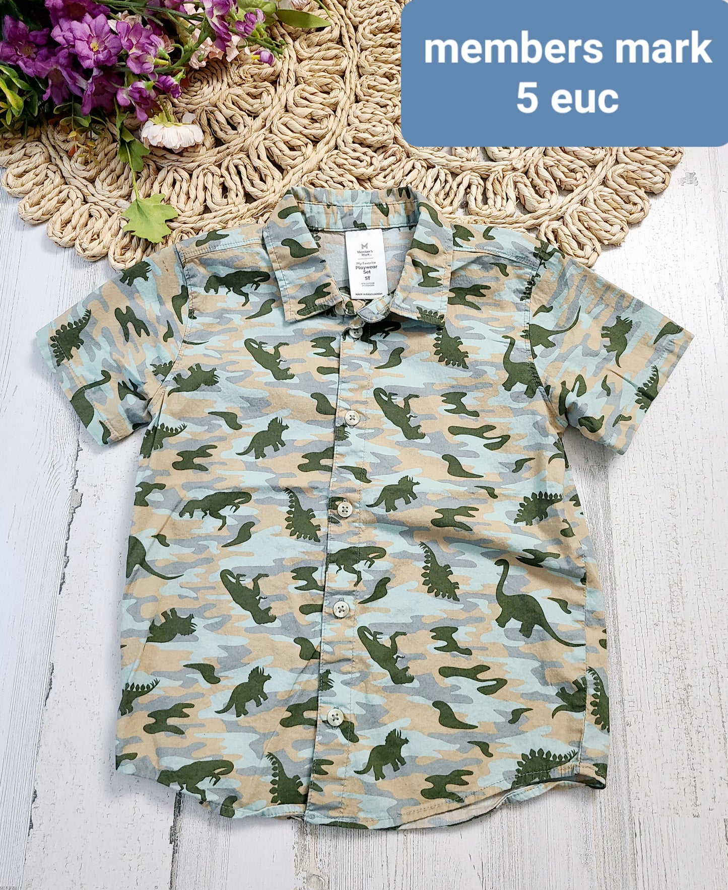 members mark dino camo button
