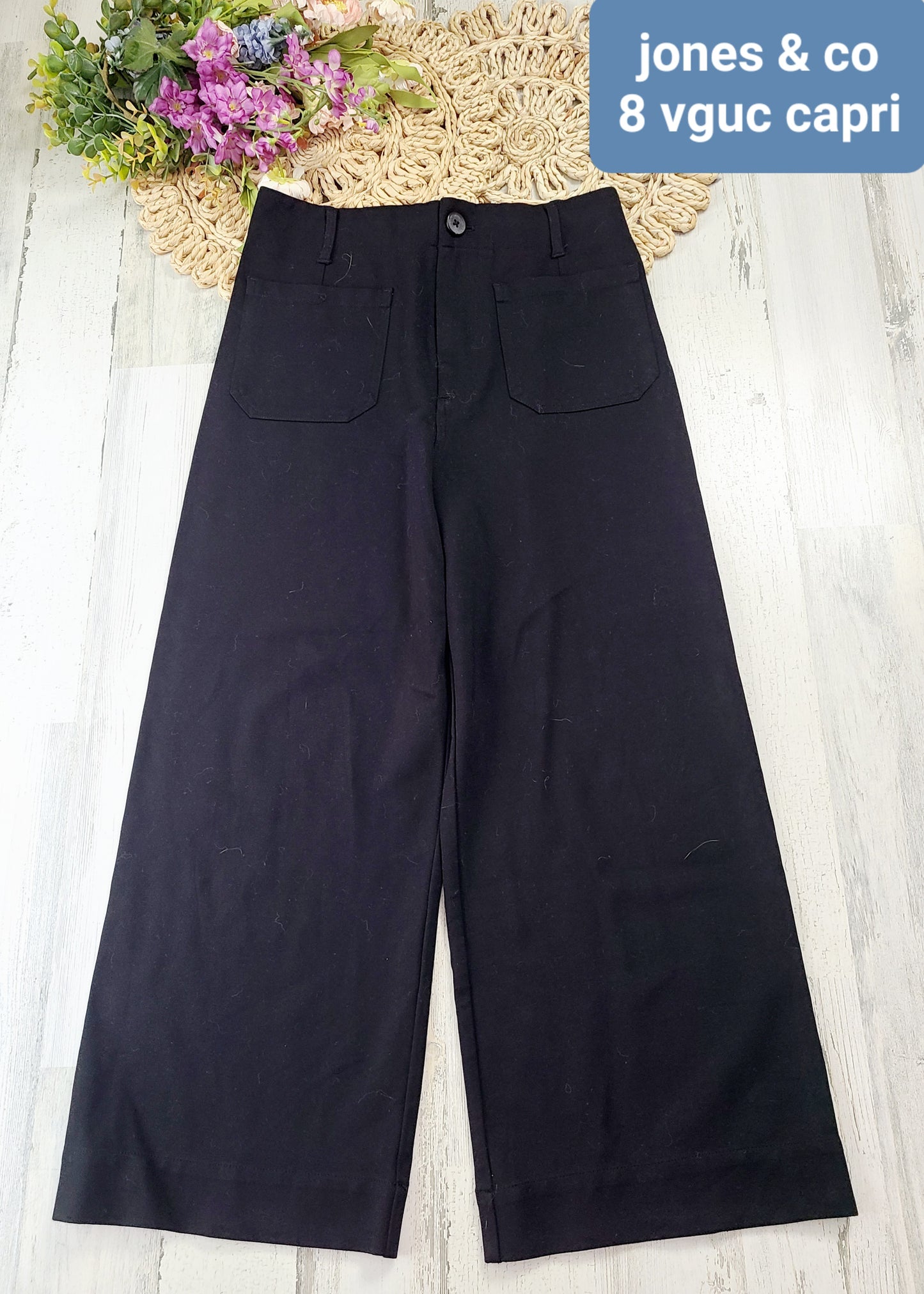 jones & co capri wide leg