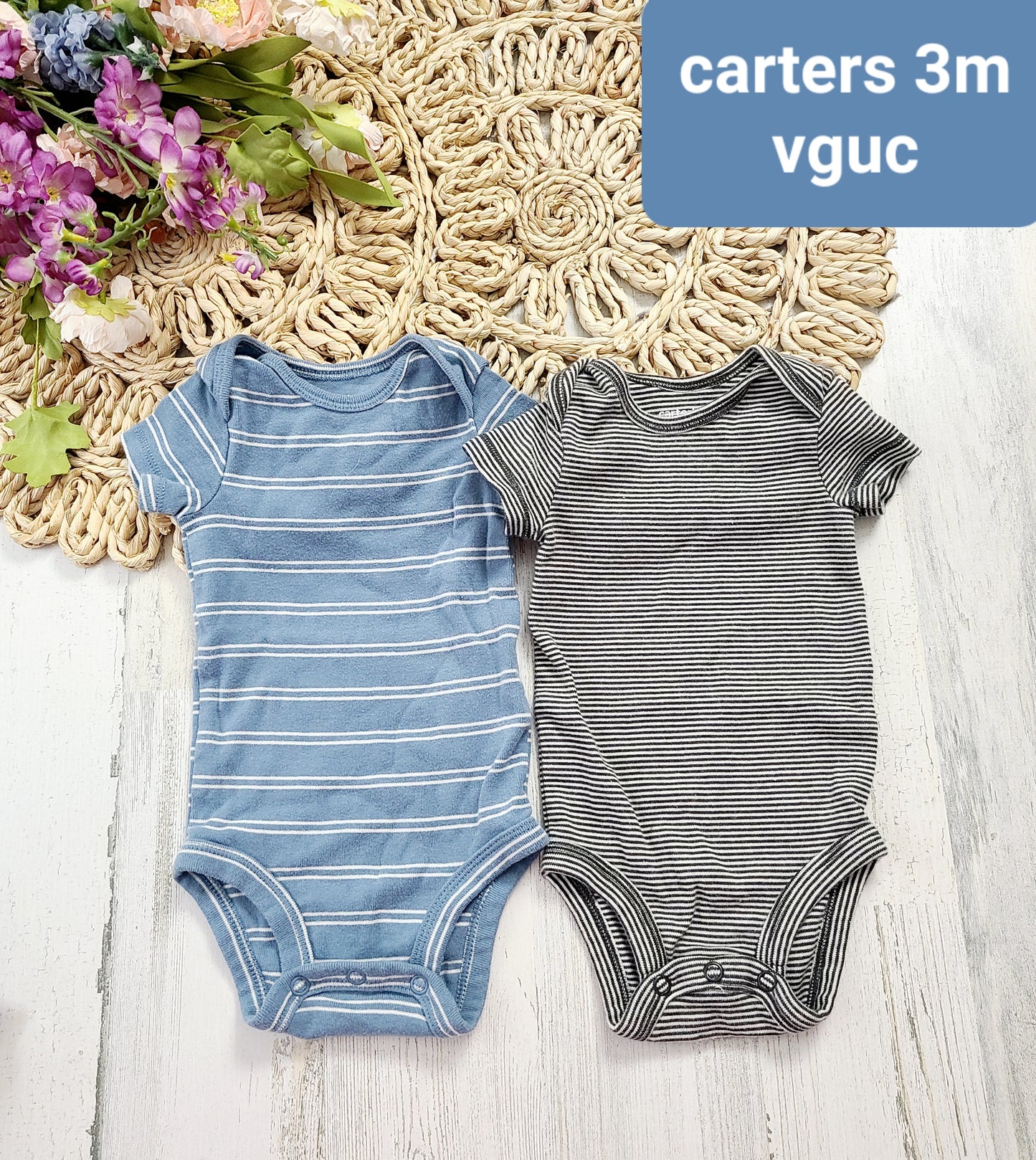 carters 3m 2 onesie stripe