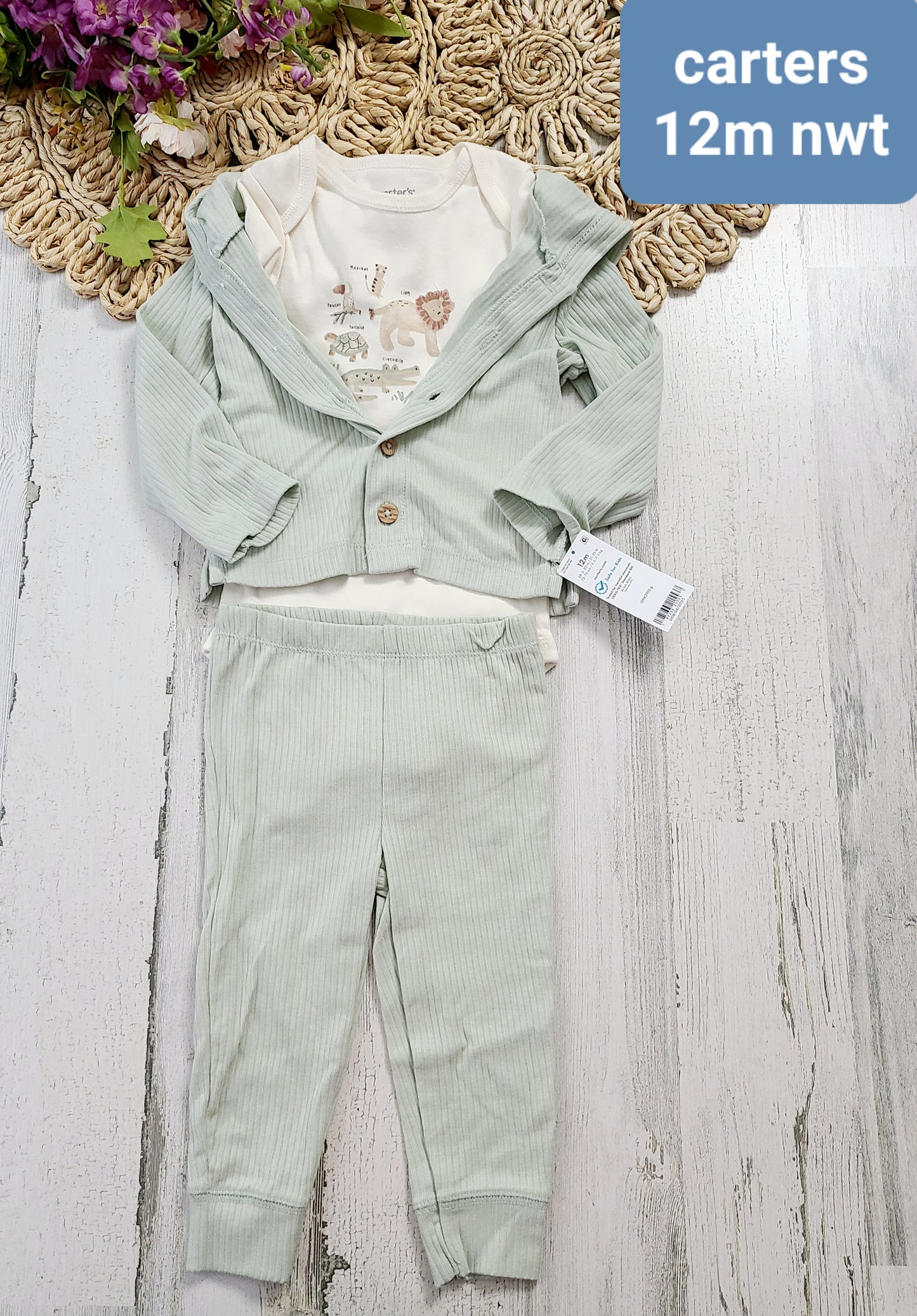 nwt animal button up long sleeve and pants