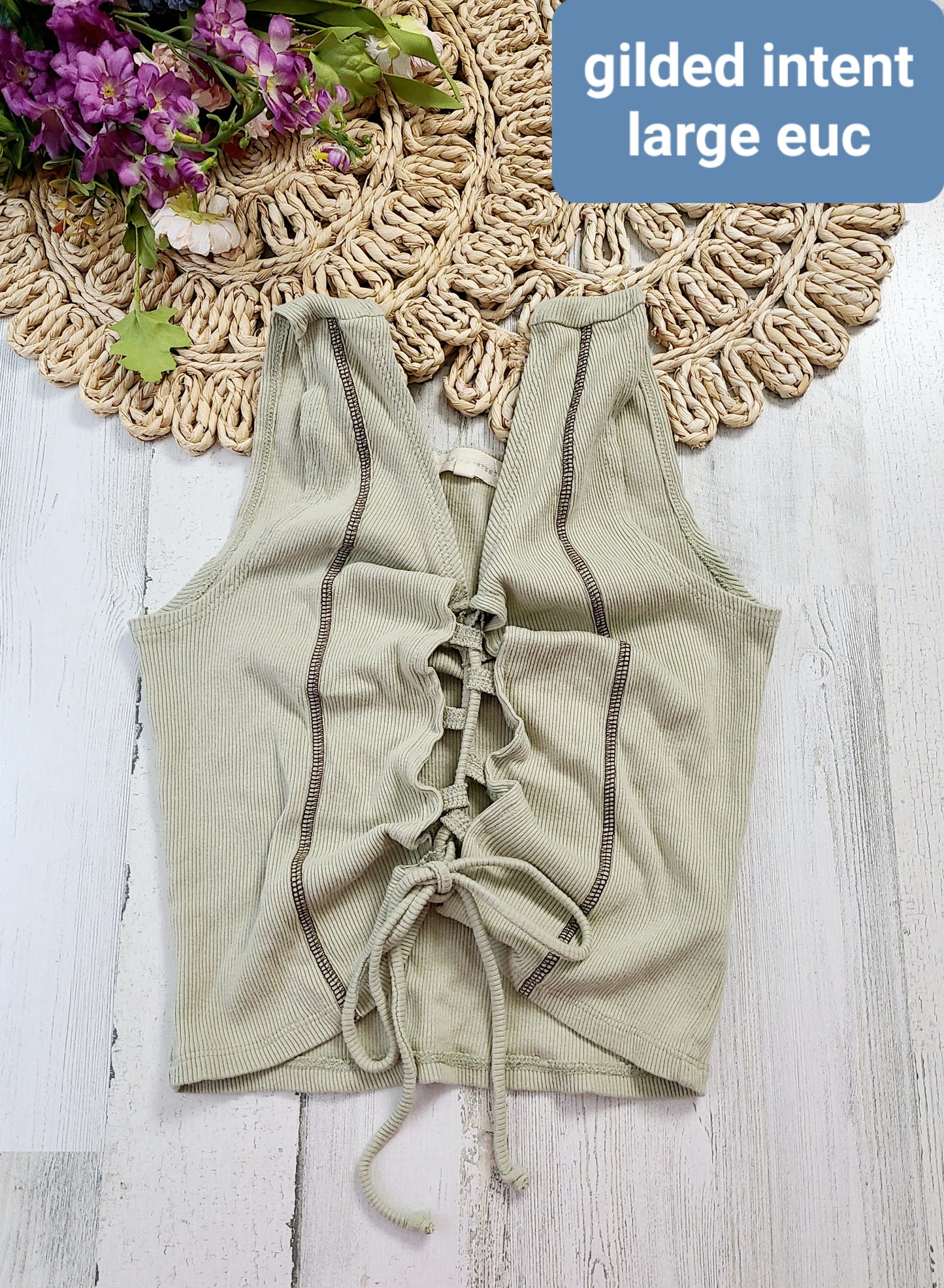 gilded intent lace front tank