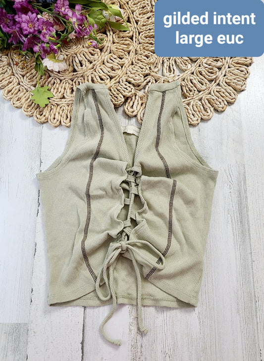 gilded intent lace front tank