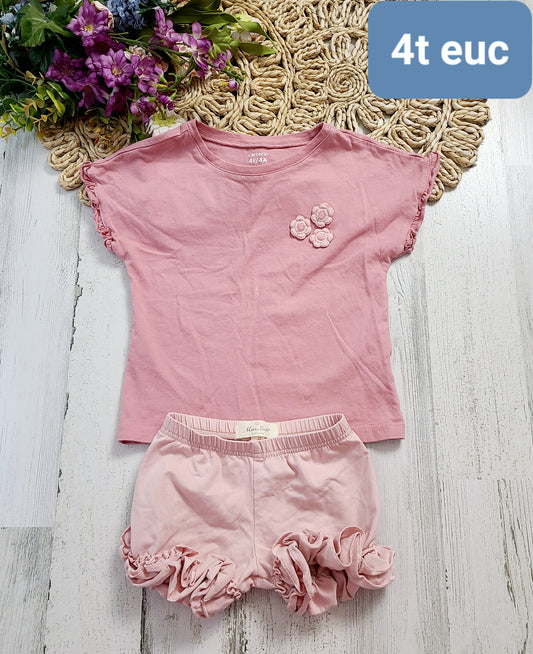 carter's 4t pink tee and marie nicole shorts