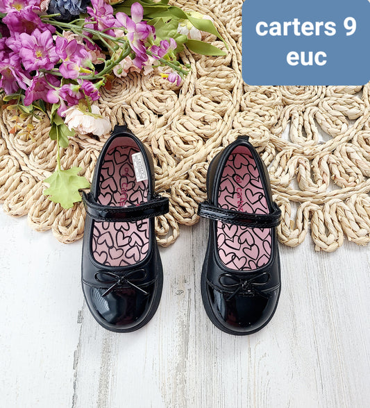 carters black shiny 9c